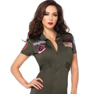 Top Gun Flight Suit Costume by Leg Avenue – Size Medium (6-8) | Worn Once